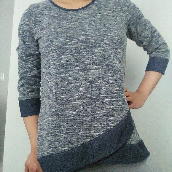 Ricki's Blue High Low Hem wrap Knit Top - Picture 5 of 6